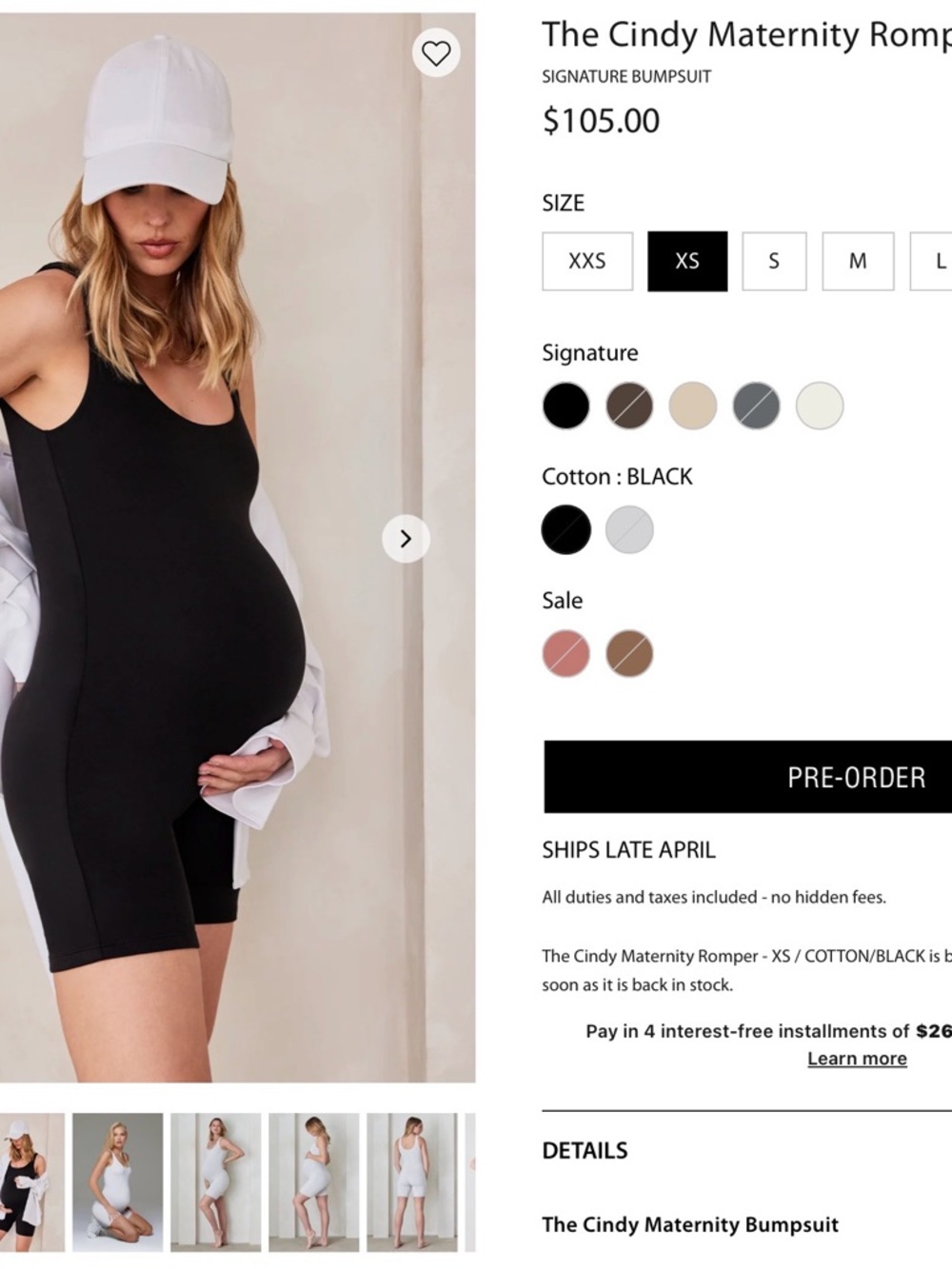 NWT BUMPSUIT Black Maternity Romper SOFT AS A CLOUD $105ret